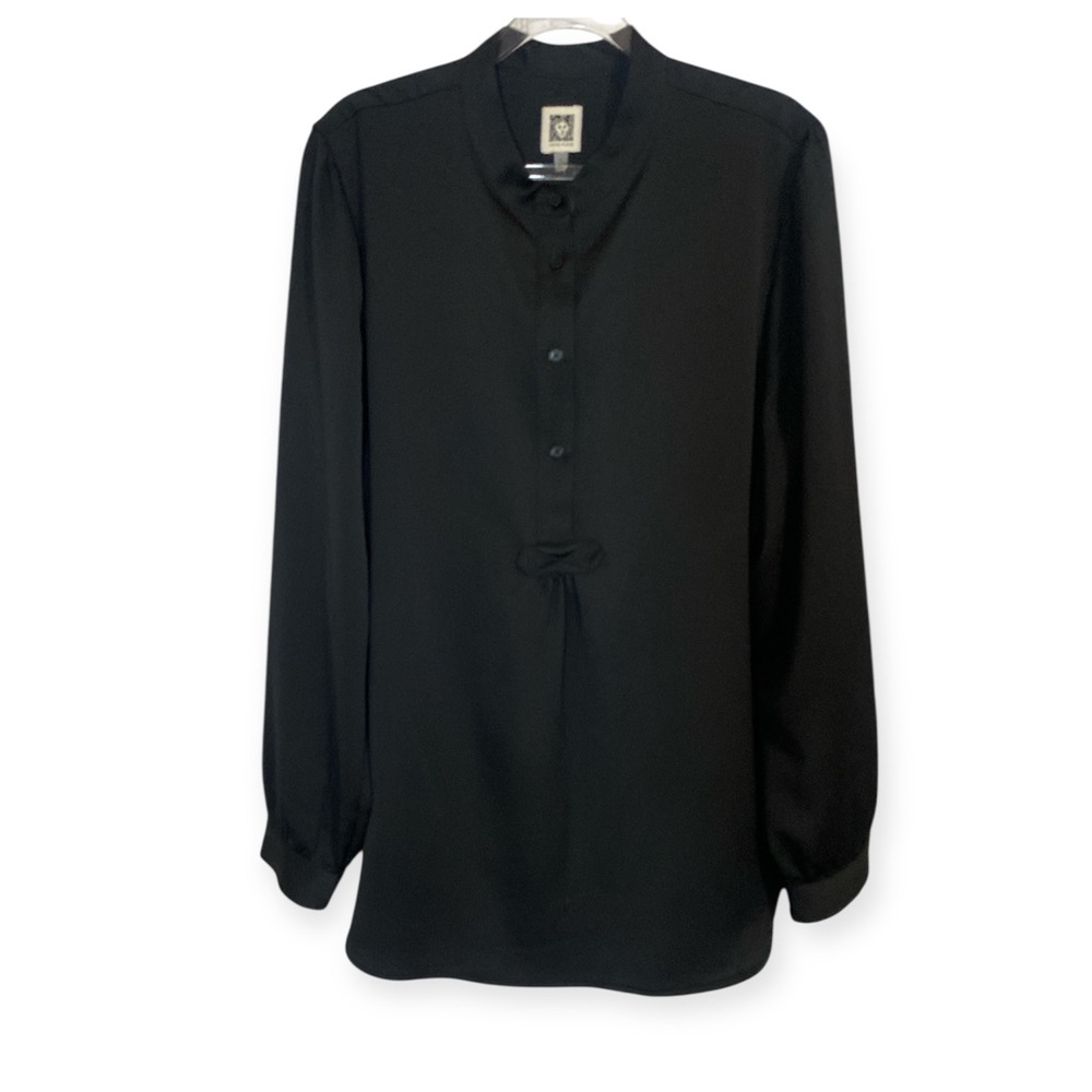 Anne Klein Long Sleeve Popover Top